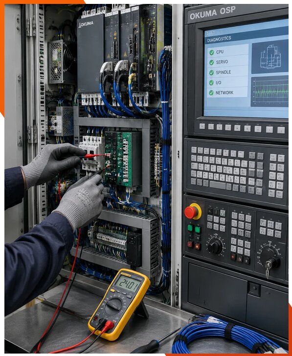Ремонт систем ЧПУ Okuma OSP в Сланцах